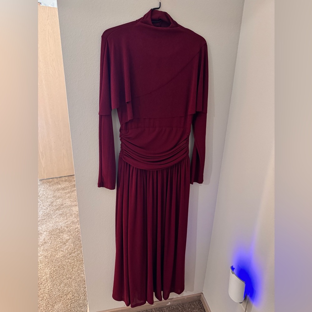Miss Rossier Burgundy Long Sleeve Dress